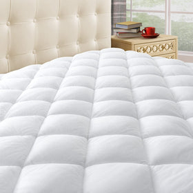 Taupiri queen quilted mattress pad cover with deep pocket fits up to 21 inches for a secure fit