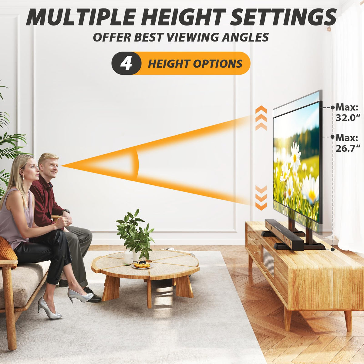 TAVR Furniture TV stand cable management keeps cords organized