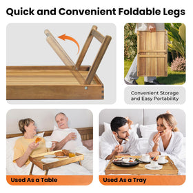 Taxenxar smooth-surface acacia tray easy to clean after use.