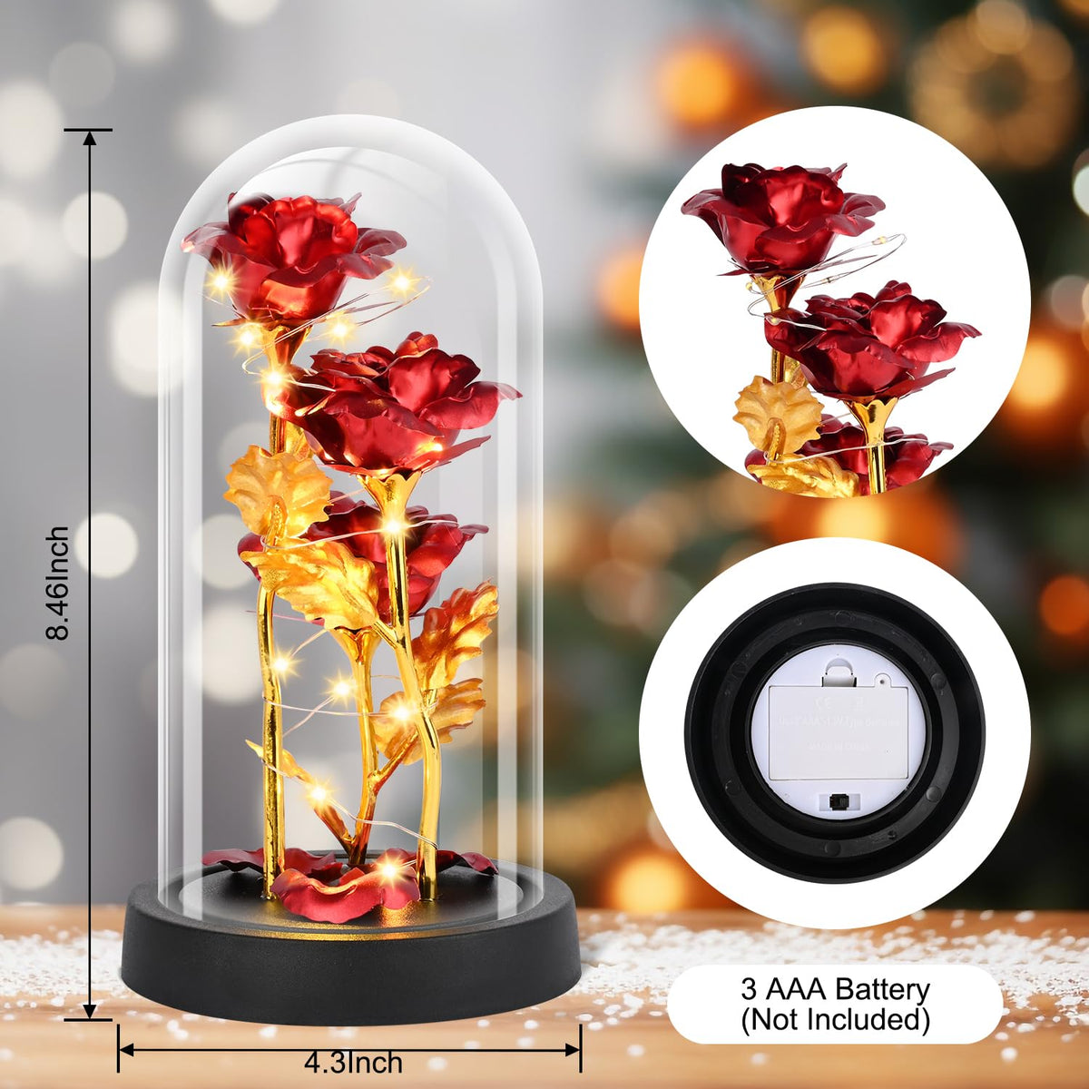 Tayfeim romantic nightlight rose provides soft glow with no daily upkeep