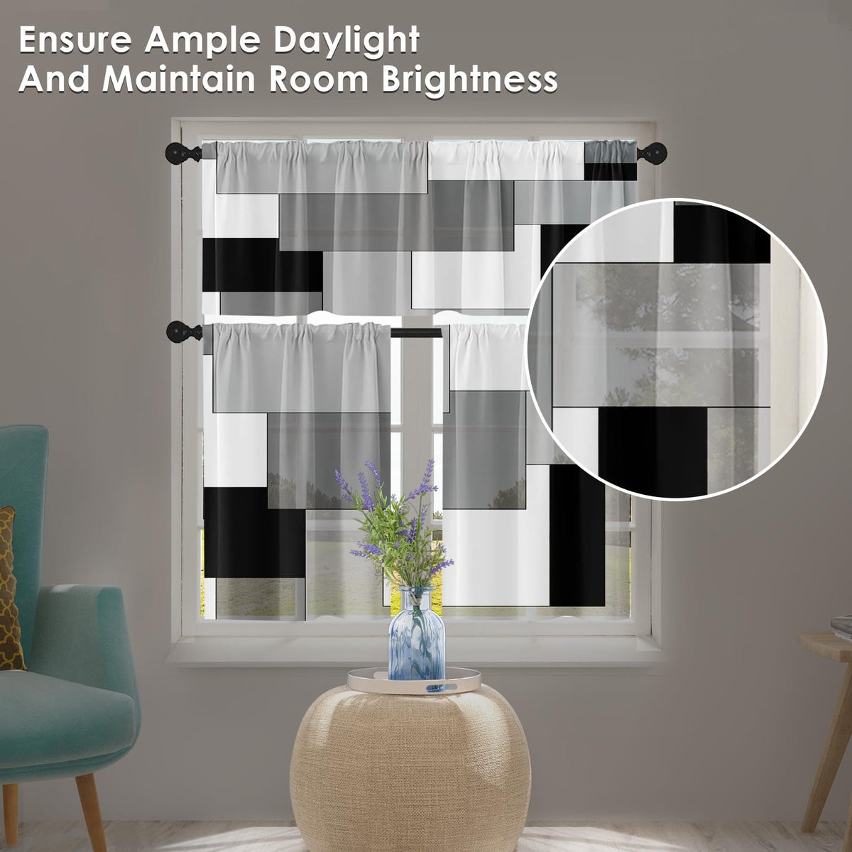 Tayney curtains in living room setting enhancing privacy