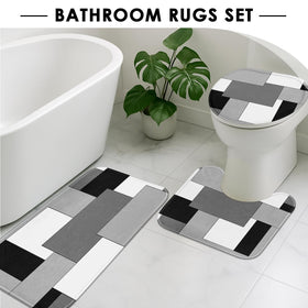 Tayney grey geometric shower set includes 12 hooks for easy installation.