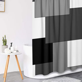 Tayney grey geometric set completes a coordinated, cozy bathroom routine.