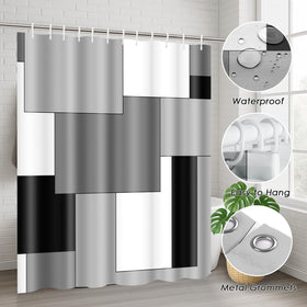 Tayney grey geometric pattern detail elevates modern bathroom decor.