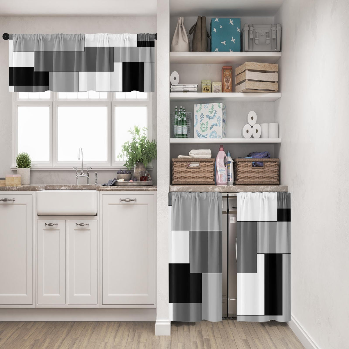 Tayney kitchen curtain tier left panel 26x36 for light control