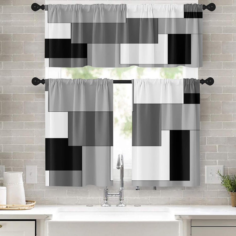 Tayney kitchen curtains valance 52x18 showing privacy and style