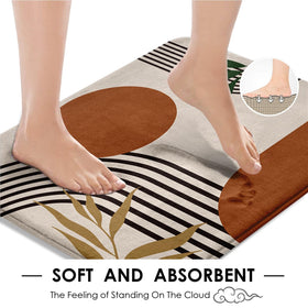 Tayney U-shaped bath rug provides non-slip safety on slick floors.