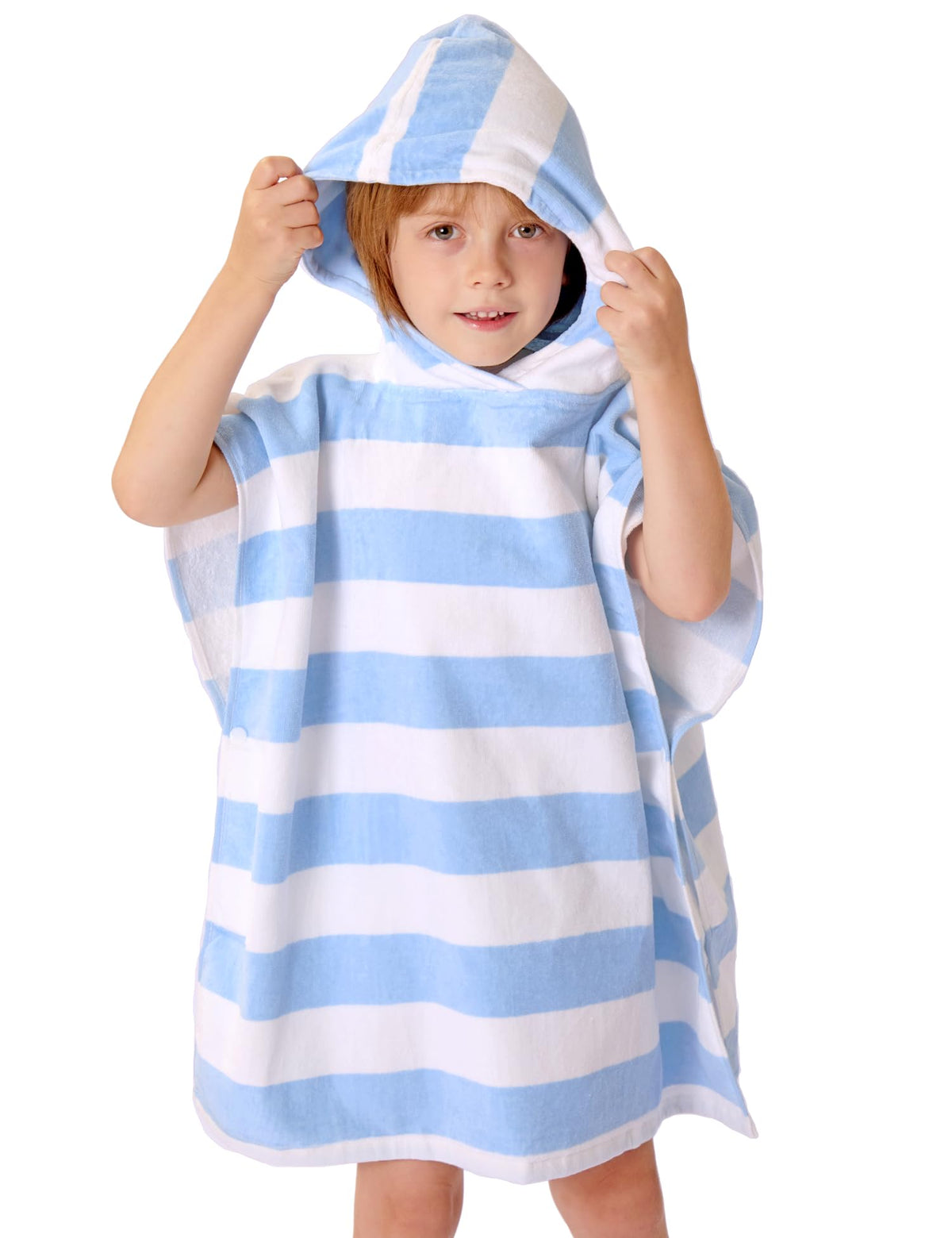 TBEZY Toddler Bath Towel Poncho blue hooded towel for quick drying