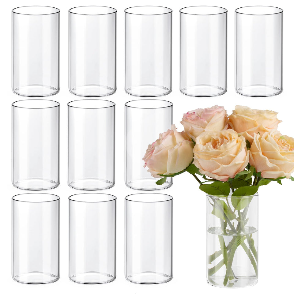 TBWIND 12-pack glass cylinder vases as elegant centerpieces