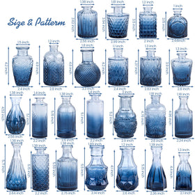 TBWIND sturdy blue glass bud vases reflect light beautifully for home decor.