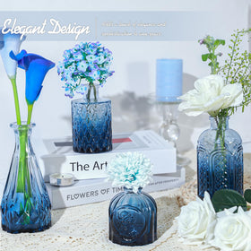 TBWIND blue bud vases perfect for small flowers or dried arrangements.