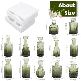 TBWIND etched-pattern green glass vase with light reflections
