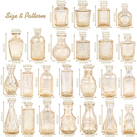 TBWIND etched-pattern mini-vase amber adds vintage charm to tabletops.