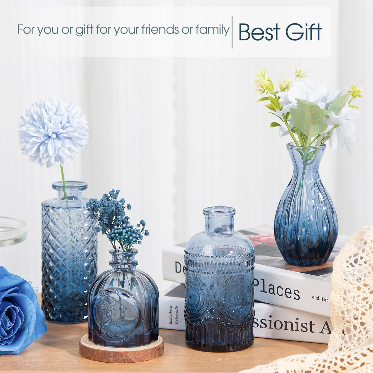 TBWIND blue bud vases suit home or office decor elegantly