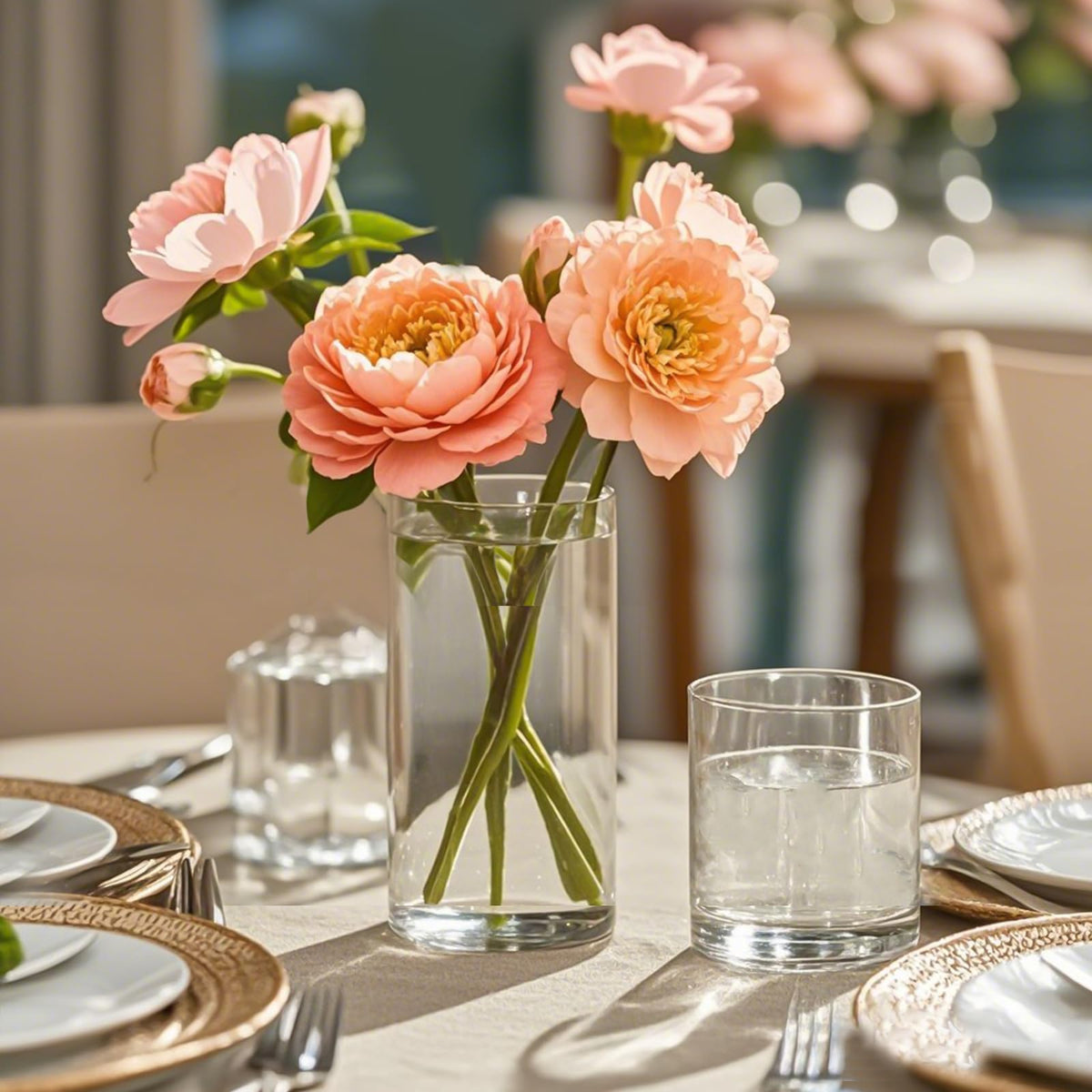 TBWIND display ideas with succulents, pebbles, or sand in glass cylinders