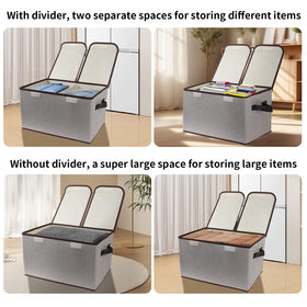 Tcbelosion foldable storage box folds flat for compact storage when empty.