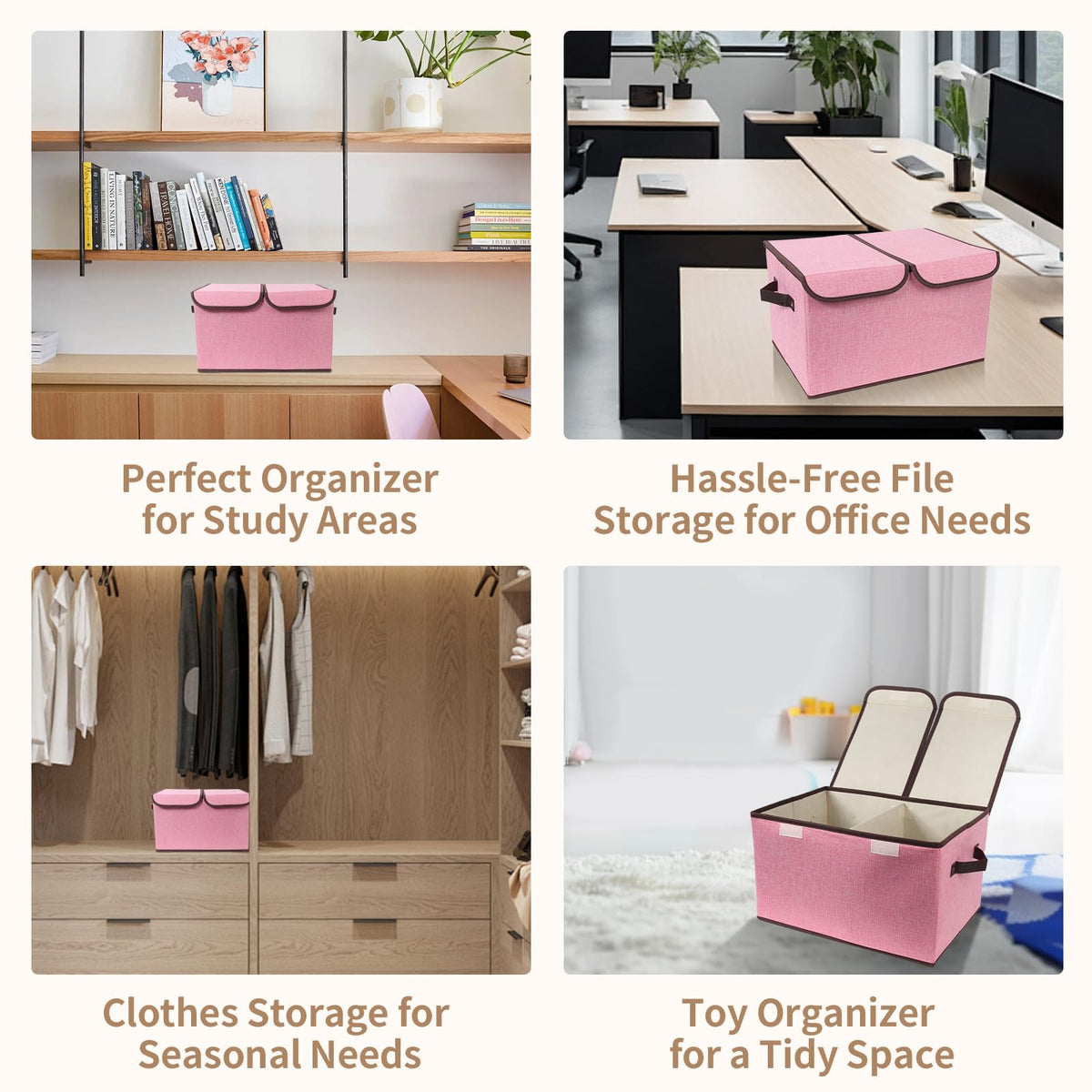 Tcbelosion storage box features a built-in T-shaped divider for efficient organization.