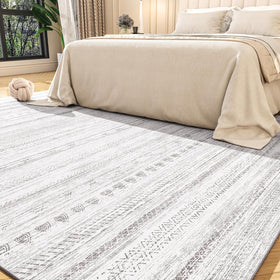 tchdio 5x7 area rug with boho pattern adds cozy ambience to the living room