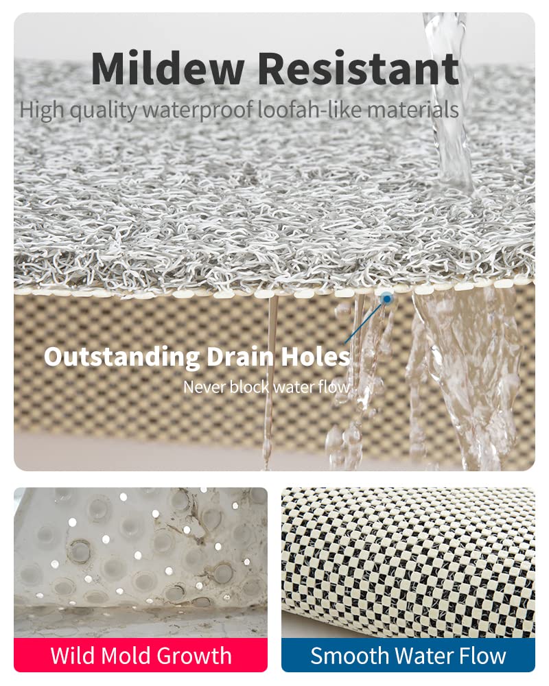 tchdio bath mat without suction cups for textured tile