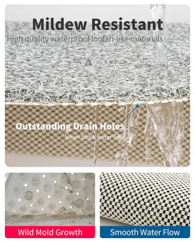 tchdio bath mat without suction cups for textured tile