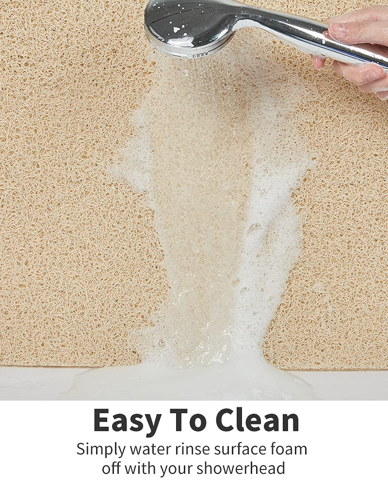 Tchdio beige non-slip mat is easy to clean and maintain.