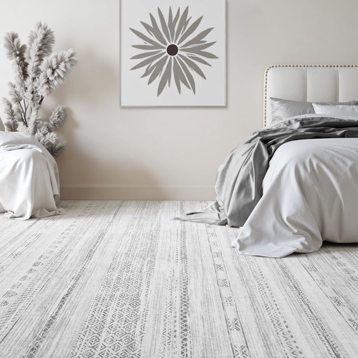 tchdio distressed Moroccan design rug complements bedrooms and dining areas