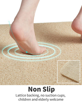 Tchdio loofah exfoliation mat delivers gentle foot cleansing during showers.