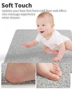 tchdio non-slip mat 24x24 on shower floor dries quickly