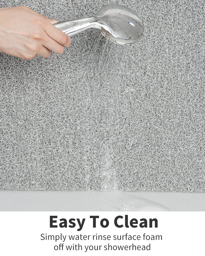 tchdio lightgrey shower mat in a modern bathroom setting