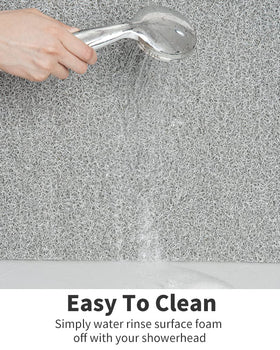 tchdio lightgrey shower mat in a modern bathroom setting