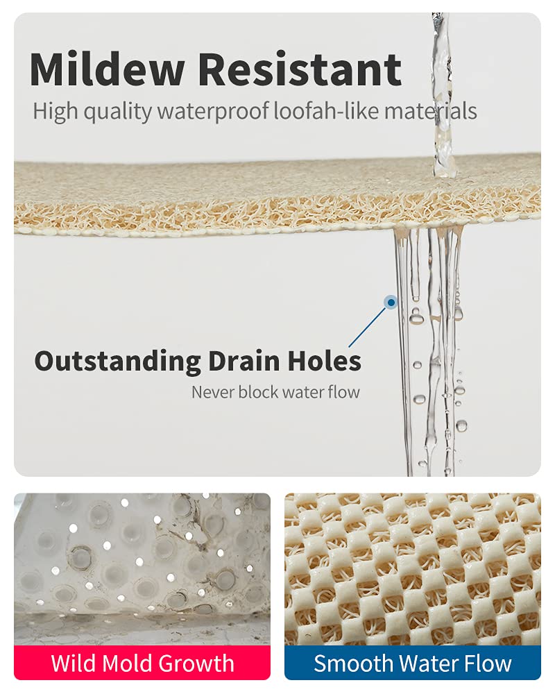 Tchdio drain-hole mat promotes fast drainage and quick drying after use.
