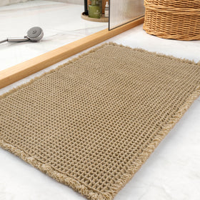 tchdio waffle bath mat with absorbent texture for quick water pickup after shower
