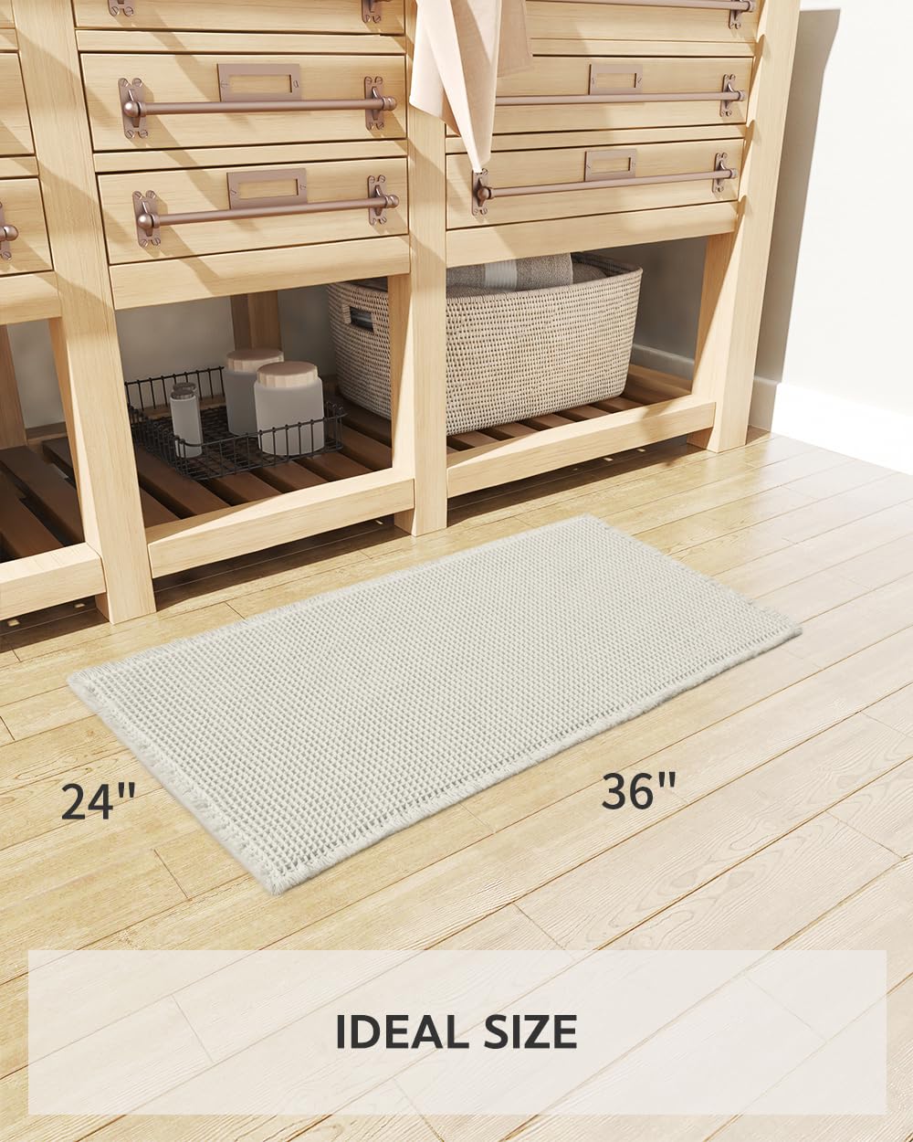 Tchdio waffle bath mat in white enhances bathroom decor