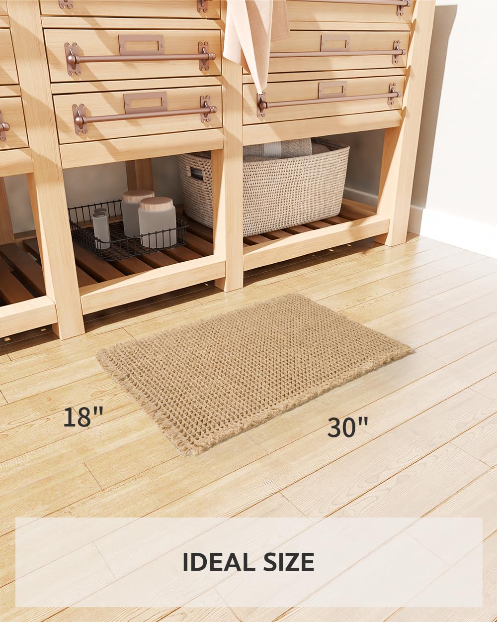 tchdio waffle bath mat measures 18 x 30 inches for larger bathrooms
