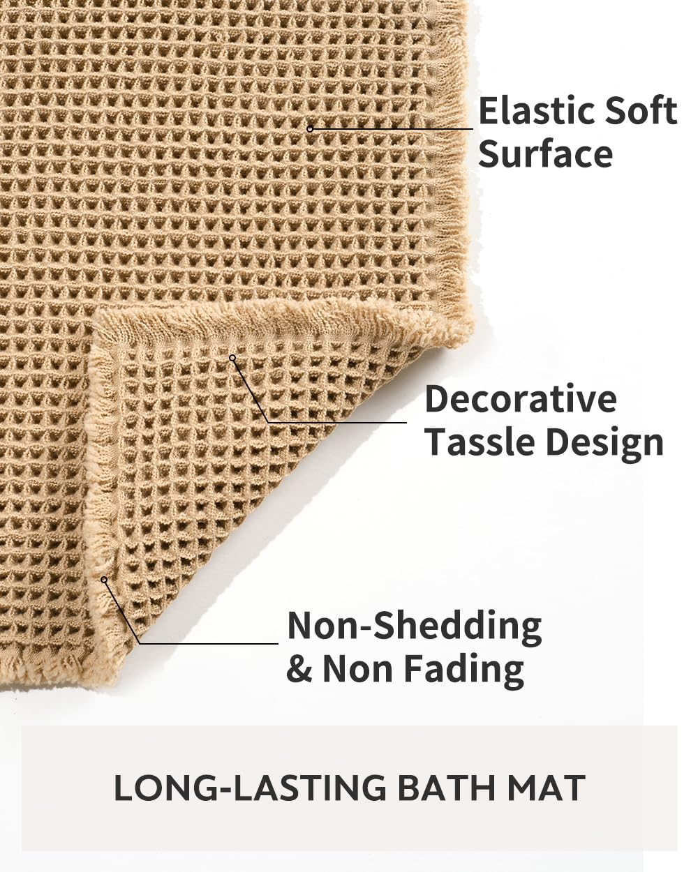 tchdio waffle bath mat is machine washable for easy care