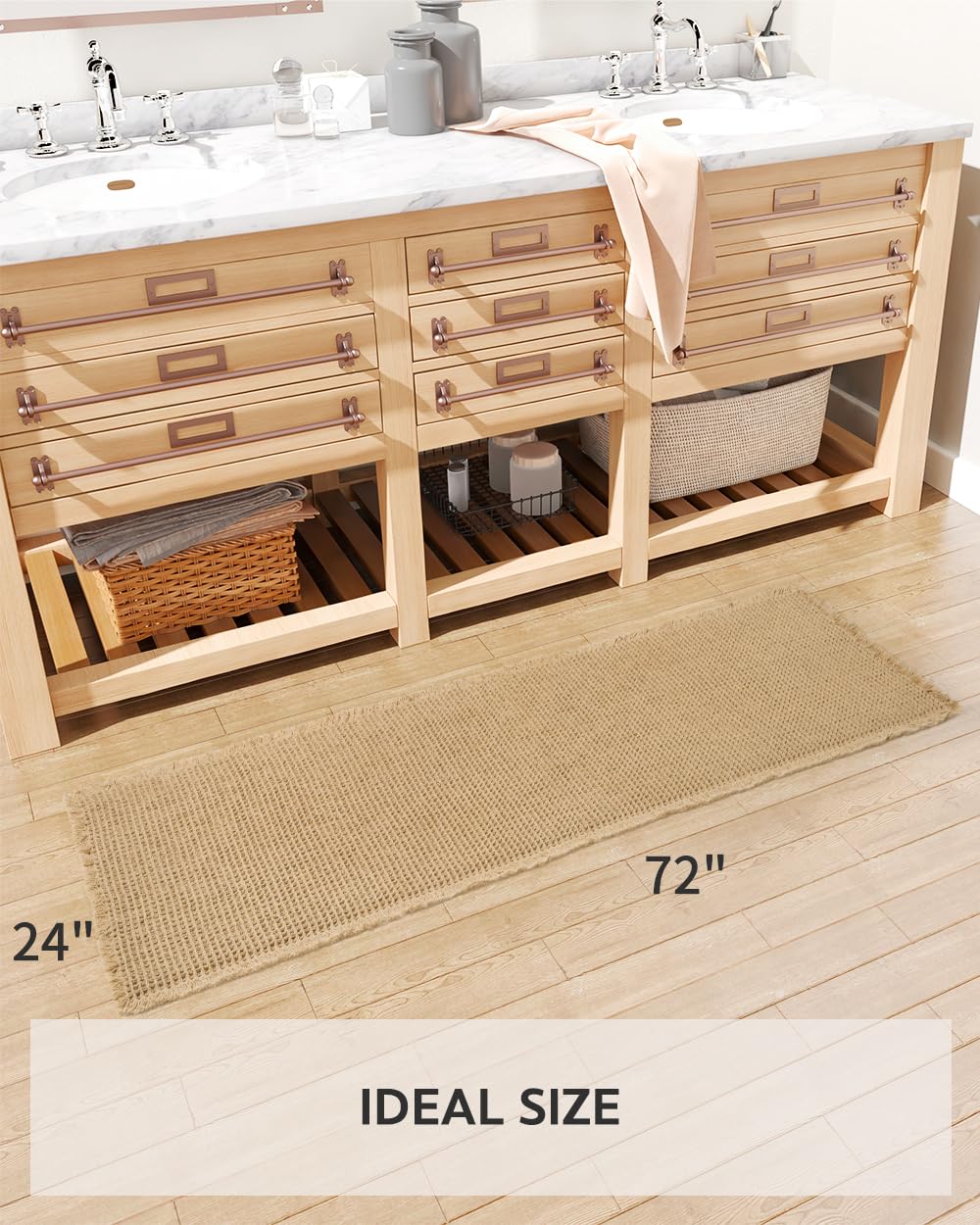 tchdio waffle bath mat tassels add stylish detail