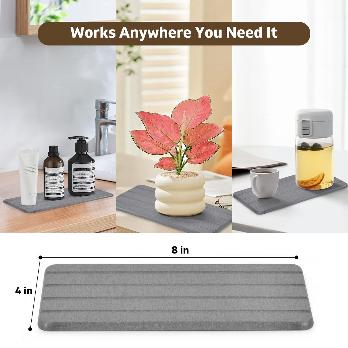 TDCokhe mat placed outside shower highlights slip resistance in wet settings.