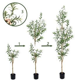 TDIAOL 6ft olive tree in decorative planter creates designer look.