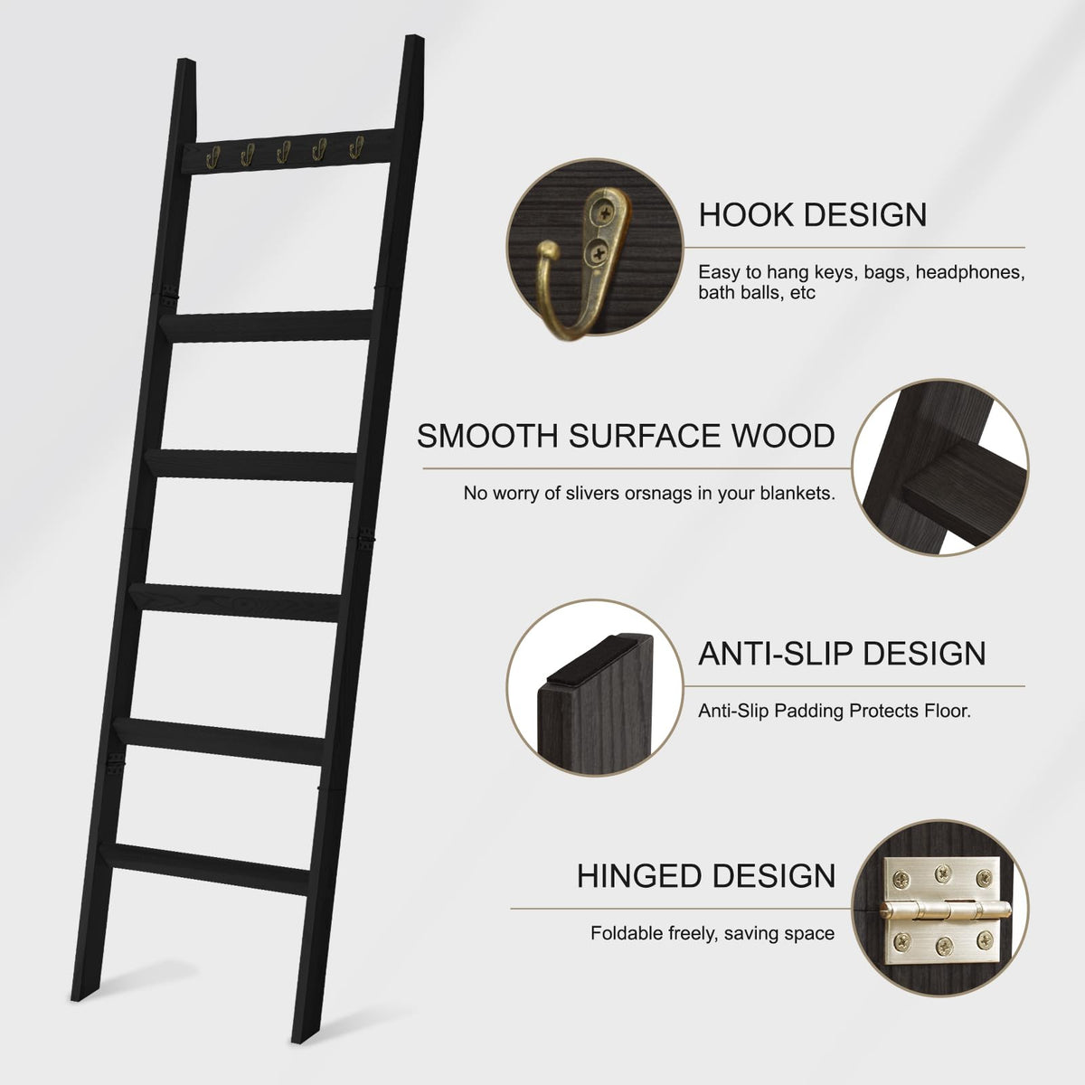 TEAKMAMA wall-leaning rack neatly displays blankets, saving floor space in cozy rooms