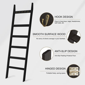TEAKMAMA wall-leaning rack neatly displays blankets, saving floor space in cozy rooms