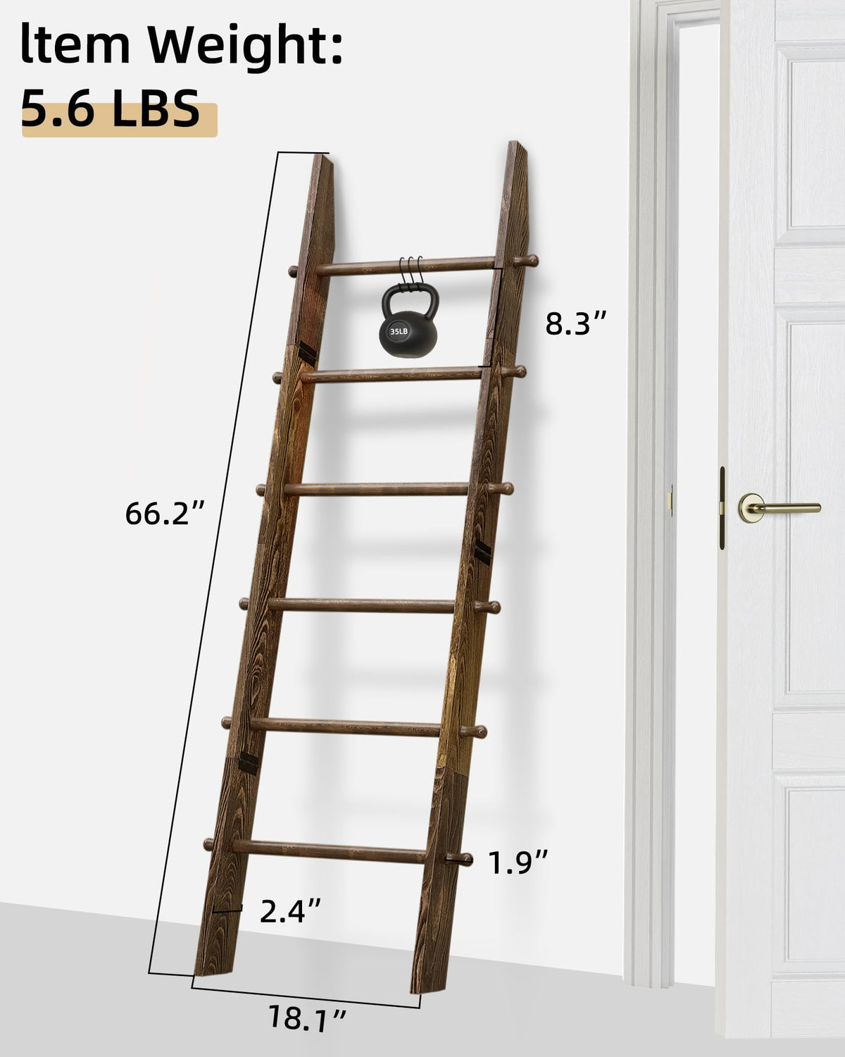 TEAKMAMA wooden blanket ladder with smooth finish protecting fabrics