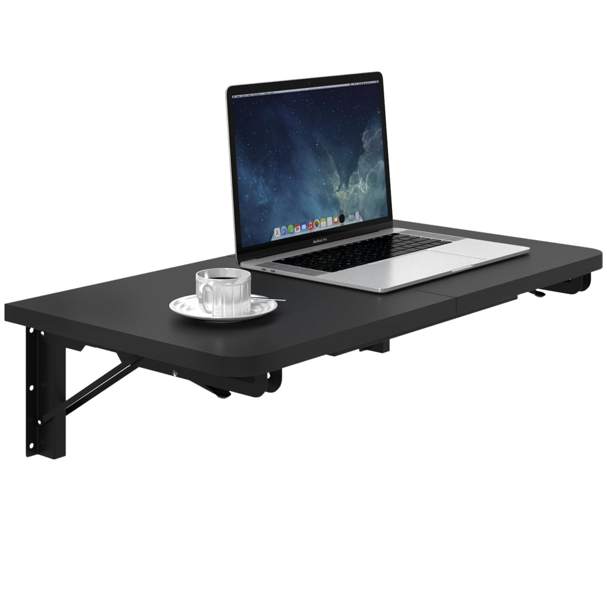TEAMIX wall-mounted folding table folded on wall saves space.