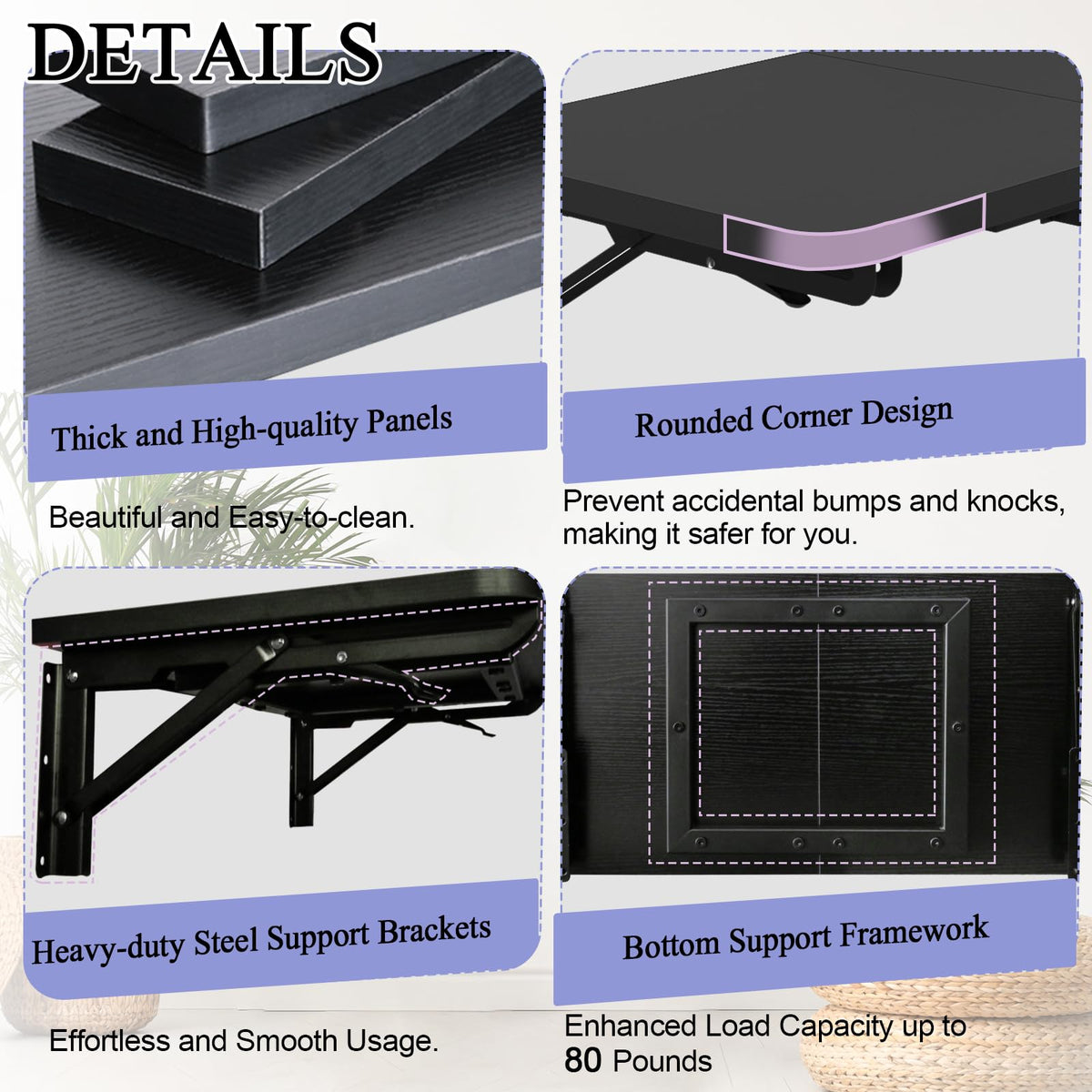 TEAMIX wall-mounted folding table in kitchen as extra counter.