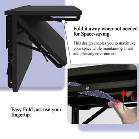 TEAMIX wall-mounted folding table in small-space living room dining.