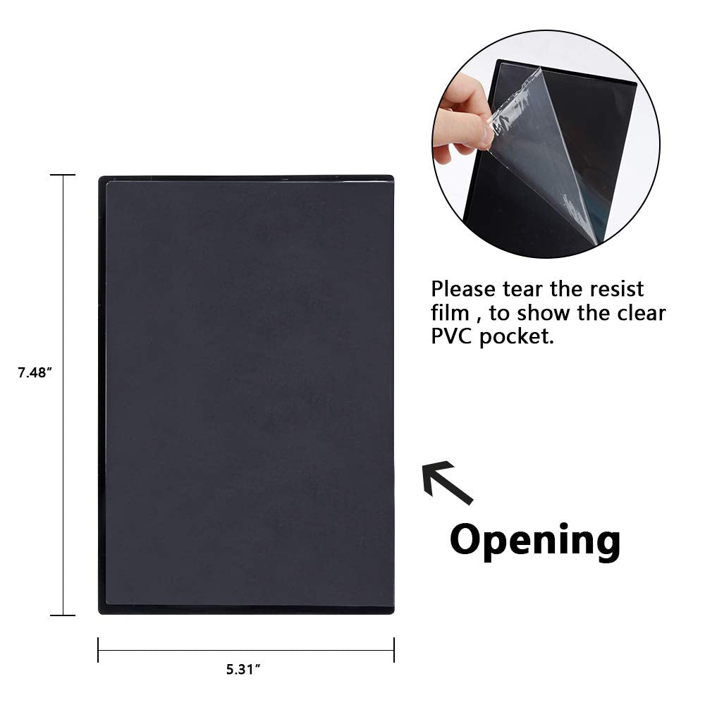 Tebik frame on cabinet door shows easy long-side opening for quick swaps.