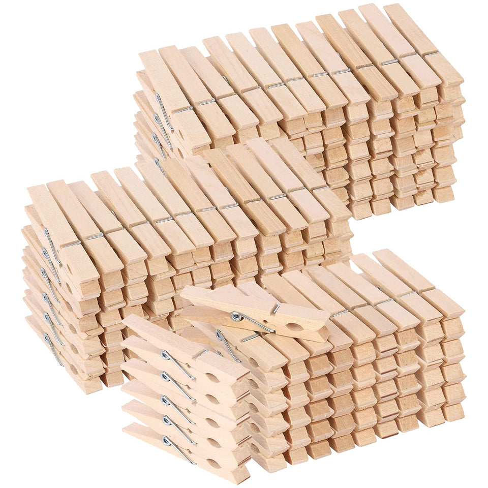 Tecbeauty wooden clothespins 3 inch with steel springs for secure laundry hanging.