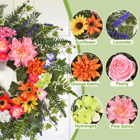 TechKen 24-26 inch wreath suits doors, walls, and entryways with easy fullness