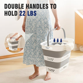 TechMilly laundry basket handles for comfortable carrying to the machine.