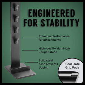 TechOrbits cord management tunnels prevent clutter while the vacuum charges.