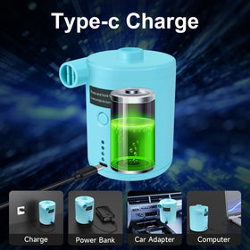 TECHSHARE air pump four-nozzle setup enables fast inflation